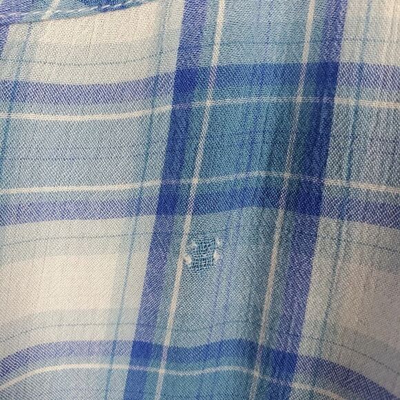 Kenneth Cole Reaction Plaid Button Down Shirt Blue & White Size 2X - Picture 7 of 11